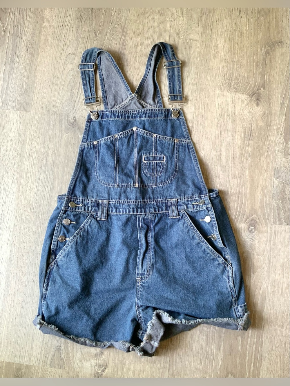 No Boundaries Denim Short Overalls Juniors Large 11/13
